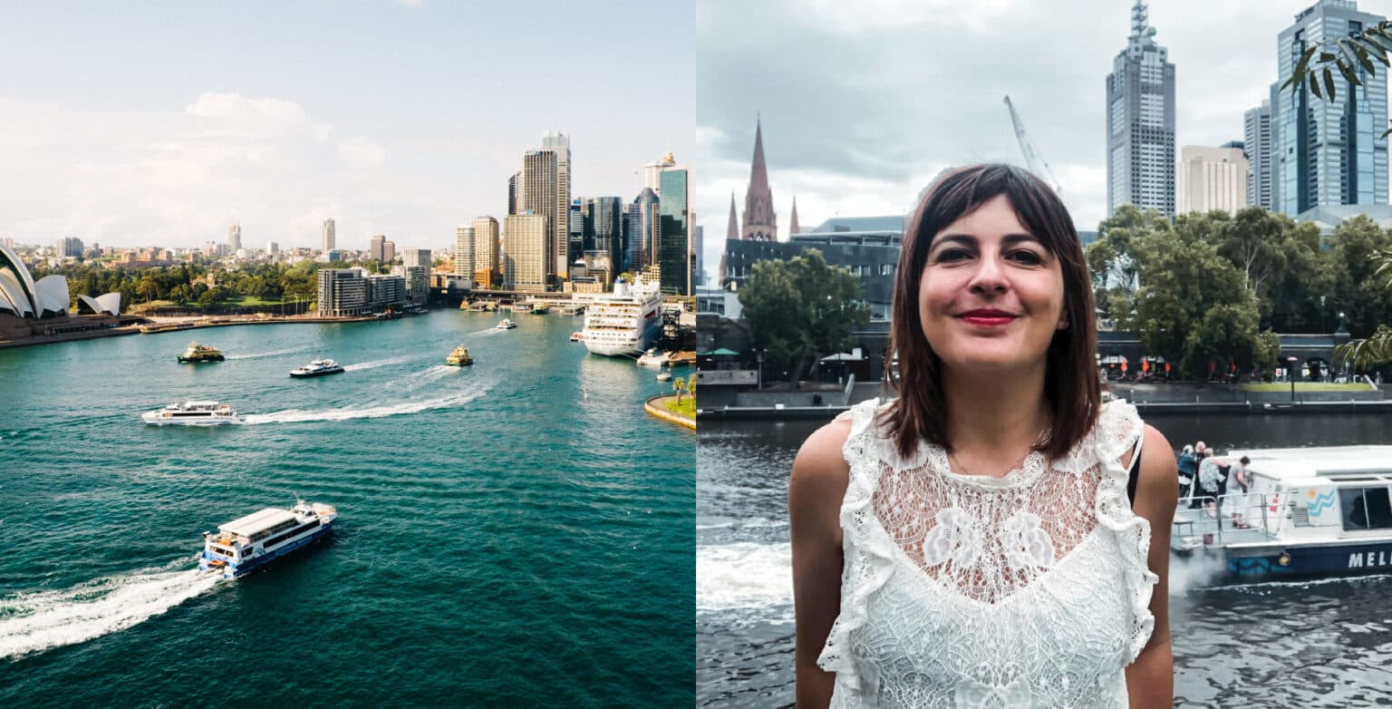 Sydney Harbour and Just Australia founder Ilaria in Melbourne — from justaustralia.it